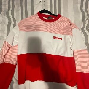 Wilson Red and White Crewneck Top